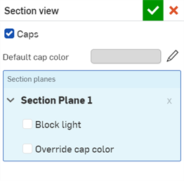 Section view with Caps enabled