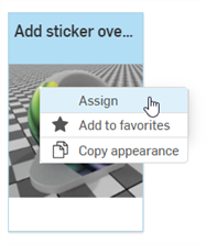 Assigning a sticker overlay