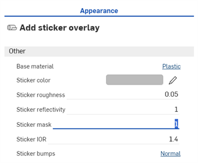 Setting the Sticker mask parameter