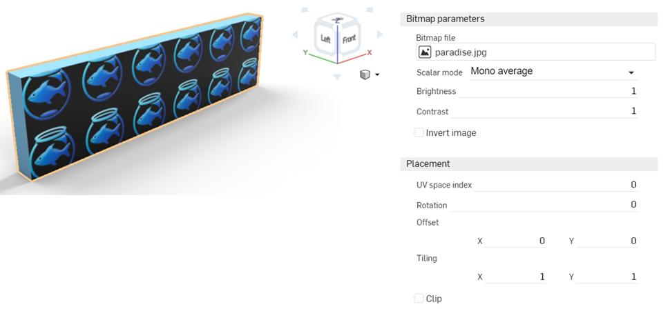 Bitmap parameters