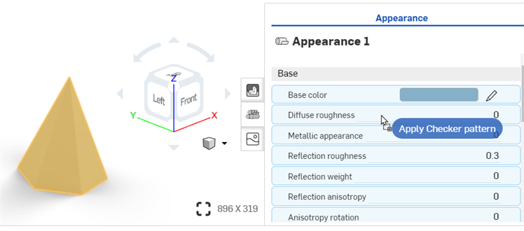 applying a checker pattern Appearance