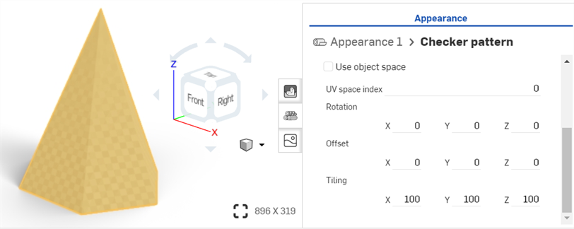 Checker pattern Appearance applied