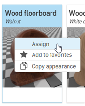 Assigning a Walnut floorboard appearance