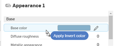 Applying the invert color to the Base color parameter