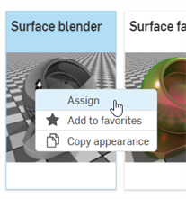 Assigning the Surface blend Appearance