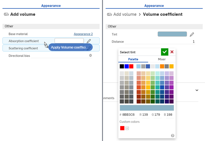 Add volume coefficient