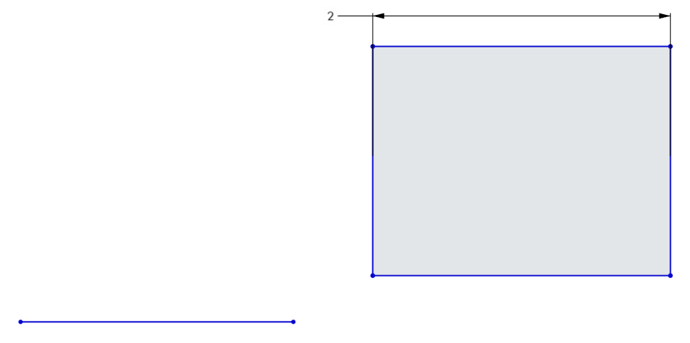 Negative dimension flips the direction of the sketch