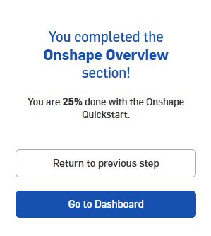 Return to Explore Onshape Dashboard
